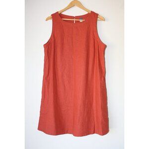 Old Navy Shift Mini Dress size L/G Linen blend Ginger Spice Sleeveless Summer